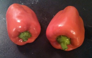 Mini red bell peppers