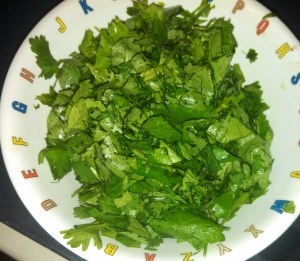 Chopped cilantro 