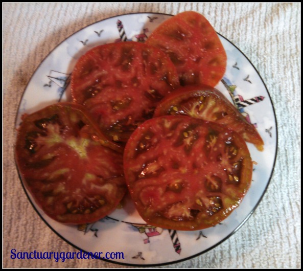 Black Krim tomato, ready to eat